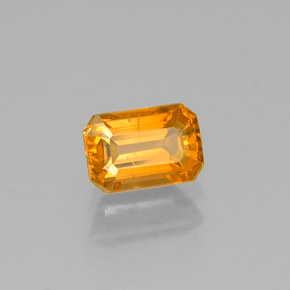 Zafiro amarillo natural de 0,93 ct, corte esmeralda, SI