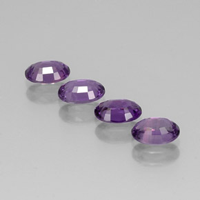 Gemas de zafiro violeta natural de  ct, corte óvalo, VVS-VS