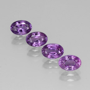 Gemas de zafiro violeta natural de  ct, corte óvalo, VVS-VS