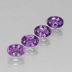 Gemas de zafiro violeta natural de  ct, corte óvalo, VVS-VS