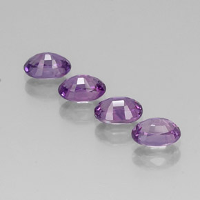 Gemas de zafiro violeta natural de  ct, corte óvalo, VVS-VS