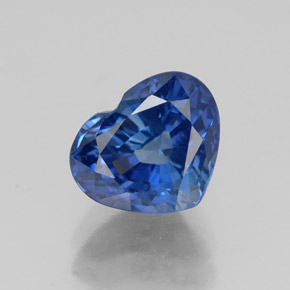 Zafiro azul natural de 2,21 ct, forma de corazón, VS