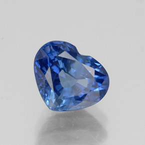 Zafiro azul natural de 2,21 ct, forma de corazón, VS