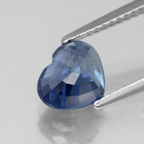 Zafiro azul natural de 2,21 ct, forma de corazón, VS