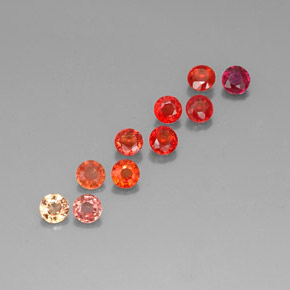 Gemas de zafiro multicolor natural de  ct, corte redondo, VVS-VS