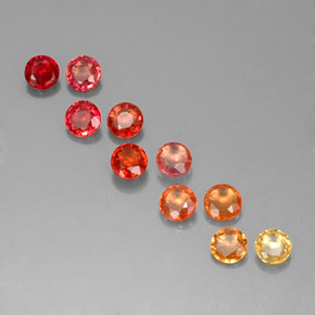 Gemas de zafiro multicolor natural de  ct, corte redondo, VVS-VS