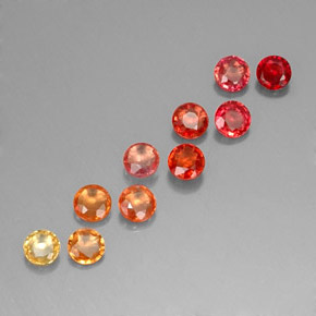Gemas de zafiro multicolor natural de  ct, corte redondo, VVS-VS