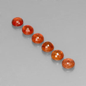 Gemas de zafiro naranja natural de  ct, corte redondo, VVS-VS