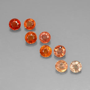 Gemas de zafiro multicolor natural de  ct, corte redondo, VVS-VS