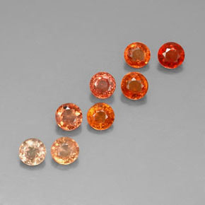 Gemas de zafiro multicolor natural de  ct, corte redondo, VVS-VS