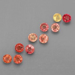 Gemas de zafiro multicolor natural de  ct, corte redondo, VVS-VS