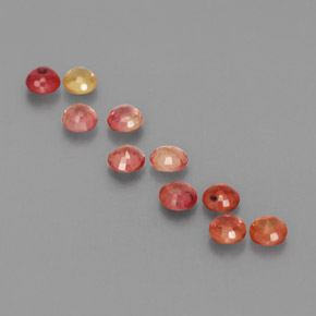 Gemas de zafiro multicolor natural de  ct, corte redondo, VVS-VS