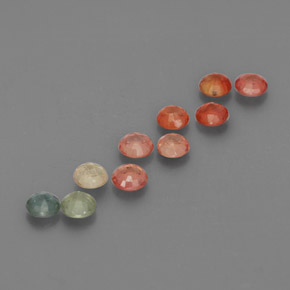 Gemas de zafiro multicolor natural de  ct, corte redondo, VVS-VS