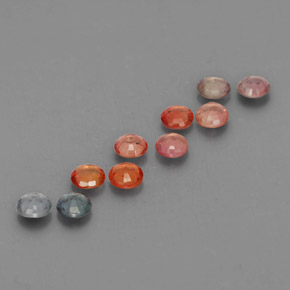 Gemas de zafiro multicolor natural de  ct, corte redondo, VS