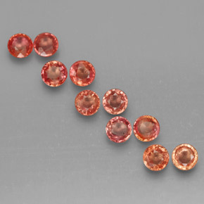 Gemas de zafiro multicolor natural de  ct, corte redondo, VVS-VS