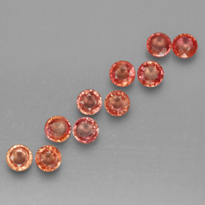 Gemas de zafiro multicolor natural de  ct, corte redondo, VVS-VS