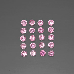 Gemas de zafiro rosa natural de  ct, corte redondo, VVS-VS
