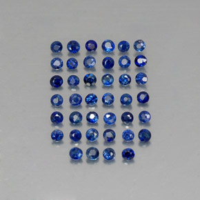 Gemas de zafiro azul natural de  ct, corte redondo, VVS-VS