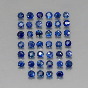 Gemas de zafiro azul natural de  ct, corte redondo, VVS-VS