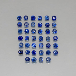 Gemas de zafiro azul natural de  ct, corte redondo, VVS-VS
