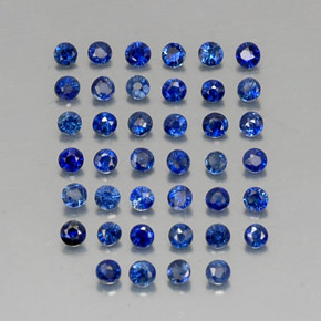 Gemas de zafiro azul natural de  ct, corte redondo, VVS-VS