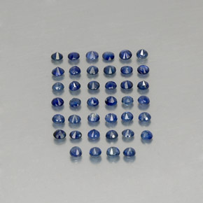 Gemas de zafiro azul natural de  ct, corte redondo, VVS-VS