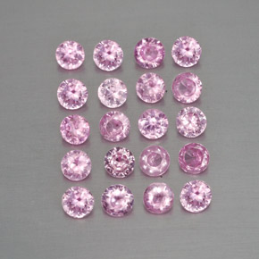 Gemas de zafiro rosa natural de  ct, corte redondo, VVS-VS