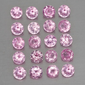 Gemas de zafiro rosa natural de  ct, corte redondo, VVS-VS