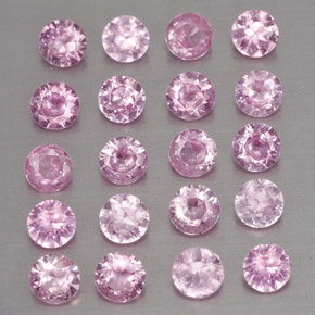 Gemas de zafiro rosa natural de  ct, corte redondo, VVS-VS