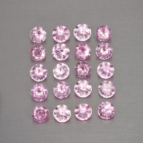 Gemas de zafiro rosa natural de  ct, corte redondo, VVS-VS
