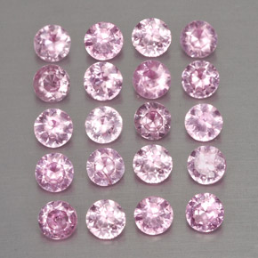 Gemas de zafiro rosa natural de  ct, corte redondo, VVS-VS