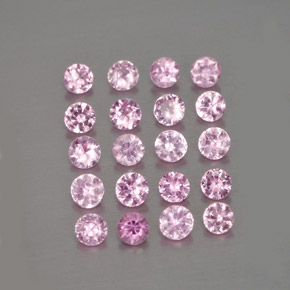 Gemas de zafiro rosa natural de  ct, corte redondo, VVS-VS
