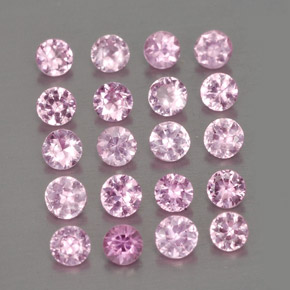 Gemas de zafiro rosa natural de  ct, corte redondo, VVS-VS
