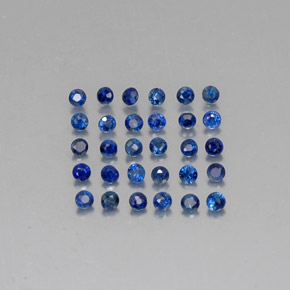 Gemas de zafiro azul natural de  ct, corte redondo, VVS-VS