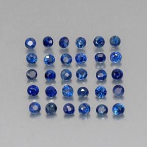 Gemas de zafiro azul natural de  ct, corte redondo, VVS-VS