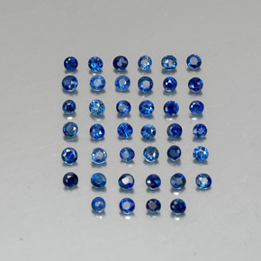 Gemas de zafiro azul natural de  ct, corte redondo, VVS-VS