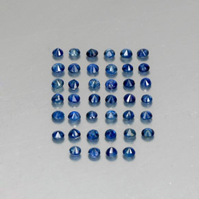 Gemas de zafiro azul natural de  ct, corte redondo, VVS-VS