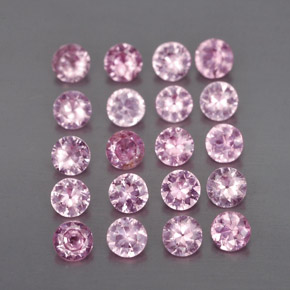 Gemas de zafiro rosa natural de  ct, corte redondo, VVS-VS