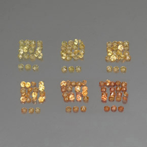 Gemas de zafiro naranja natural de  ct, corte redondo, VVS-VS