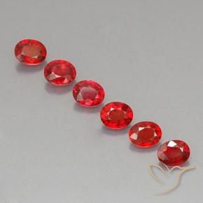 Gemas de Zafiro Rojo claro natural de 1.85 ct, Ovalada, VVS-VS
