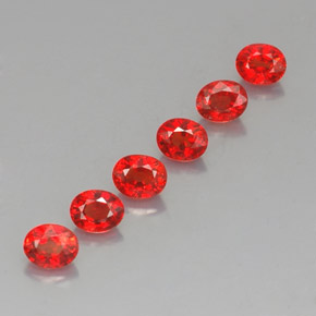 Gemas de zafiro naranja natural de  ct, corte óvalo, VVS-VS