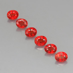 Gemas de zafiro naranja natural de  ct, corte óvalo, VVS-VS