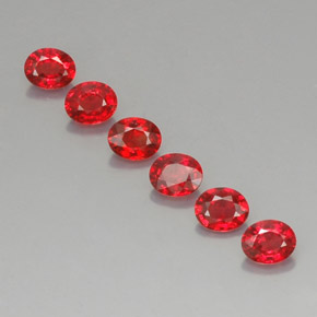 Gemas de zafiro naranja natural de  ct, corte óvalo, VVS-VS