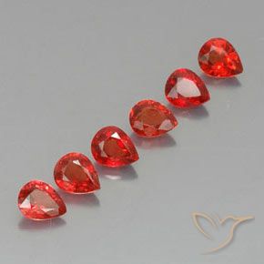 Gemas de Zafiro Rojo claro natural de 1.99 ct, En forma de pera, VVS-VS