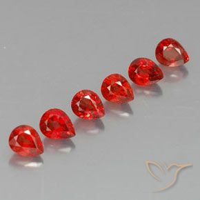 Gemas de Zafiro Rojo claro natural de 2.40 ct, En forma de pera, VVS-VS