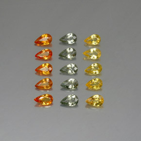 Gemas de zafiro multicolor natural de  ct, en forma de pera, VVS-VS