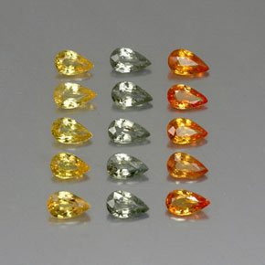 Gemas de zafiro multicolor natural de  ct, en forma de pera, VVS-VS