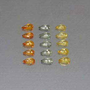 Gemas de zafiro multicolor natural de  ct, en forma de pera, VVS-VS