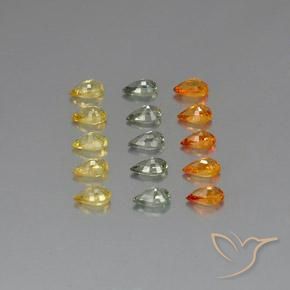 Gemas de zafiro multicolor natural de 3,88 ct, en forma de pera, VVS