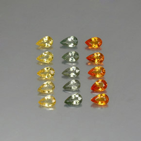 Gemas de zafiro multicolor natural de 3,58 ct, en forma de pera, VVS-VS